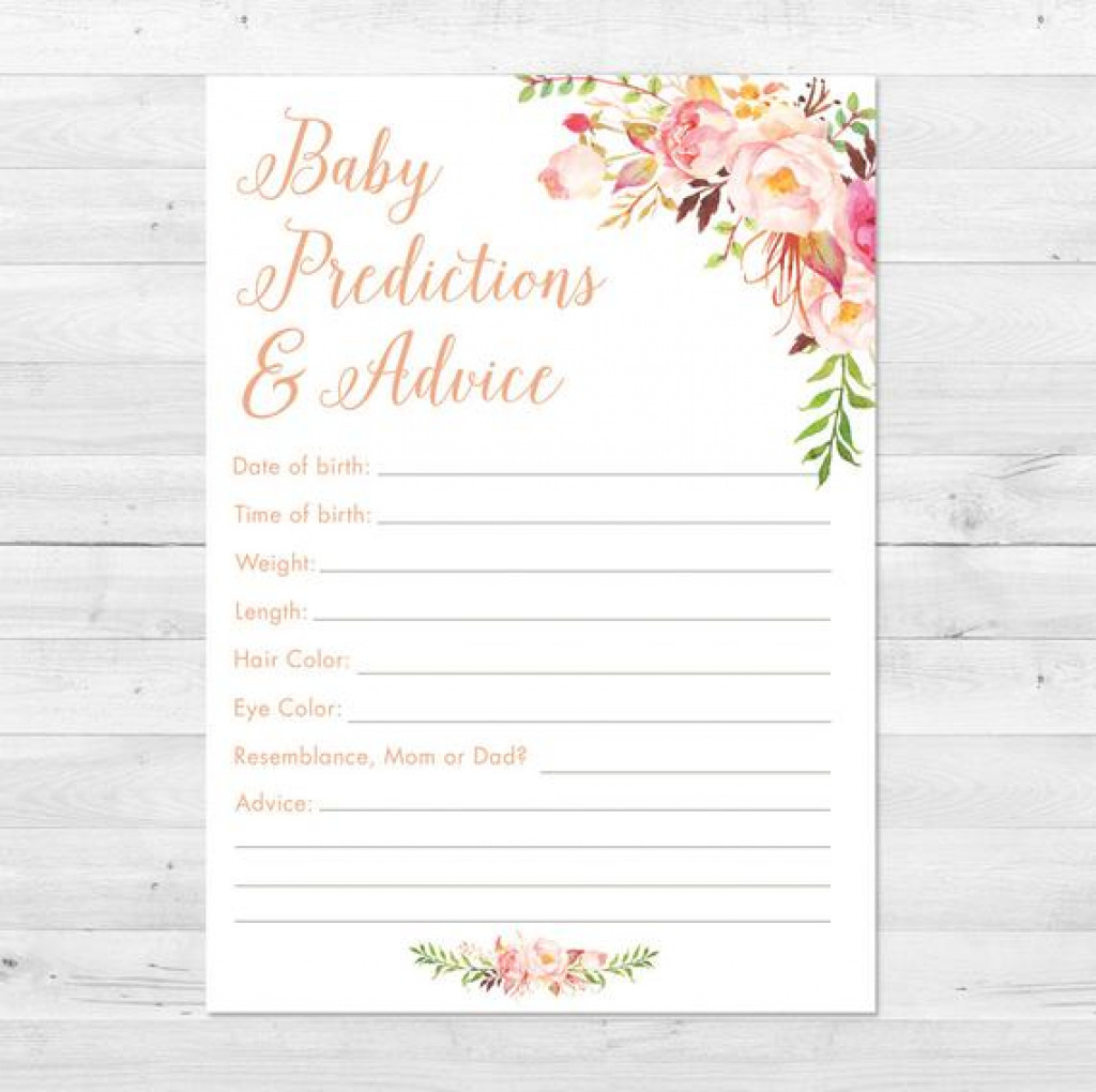 Baby Shower Prediction Card Printable Boho Baby Shower Games | Etsy - Baby Prediction And Advice Cards Free Printable