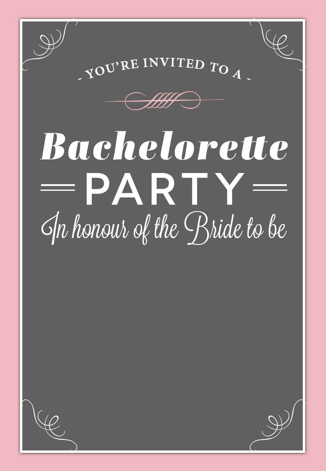 Bachelorette Party #invitation - Free Printable | Free Bachelorette - Free Printable Event Invitations