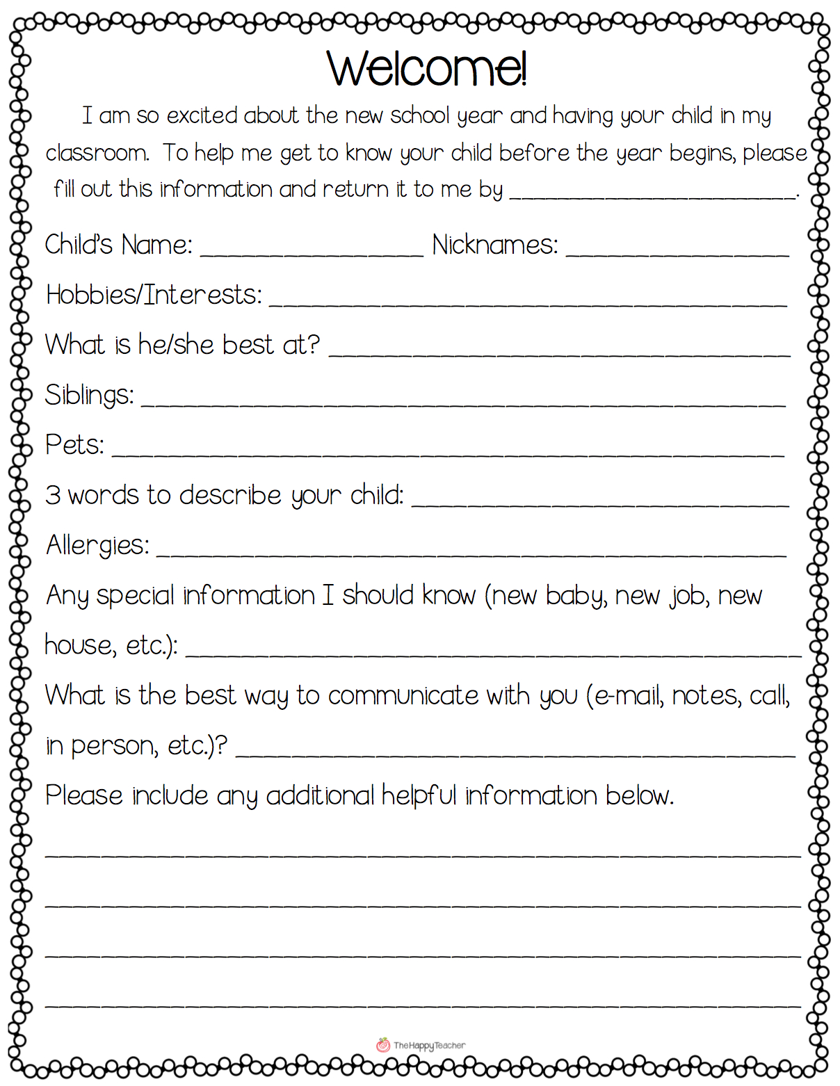 Back To School Communication &amp;amp; Meet The Teacher | Meet The Teacher - Free Printable Teacher Notes To Parents