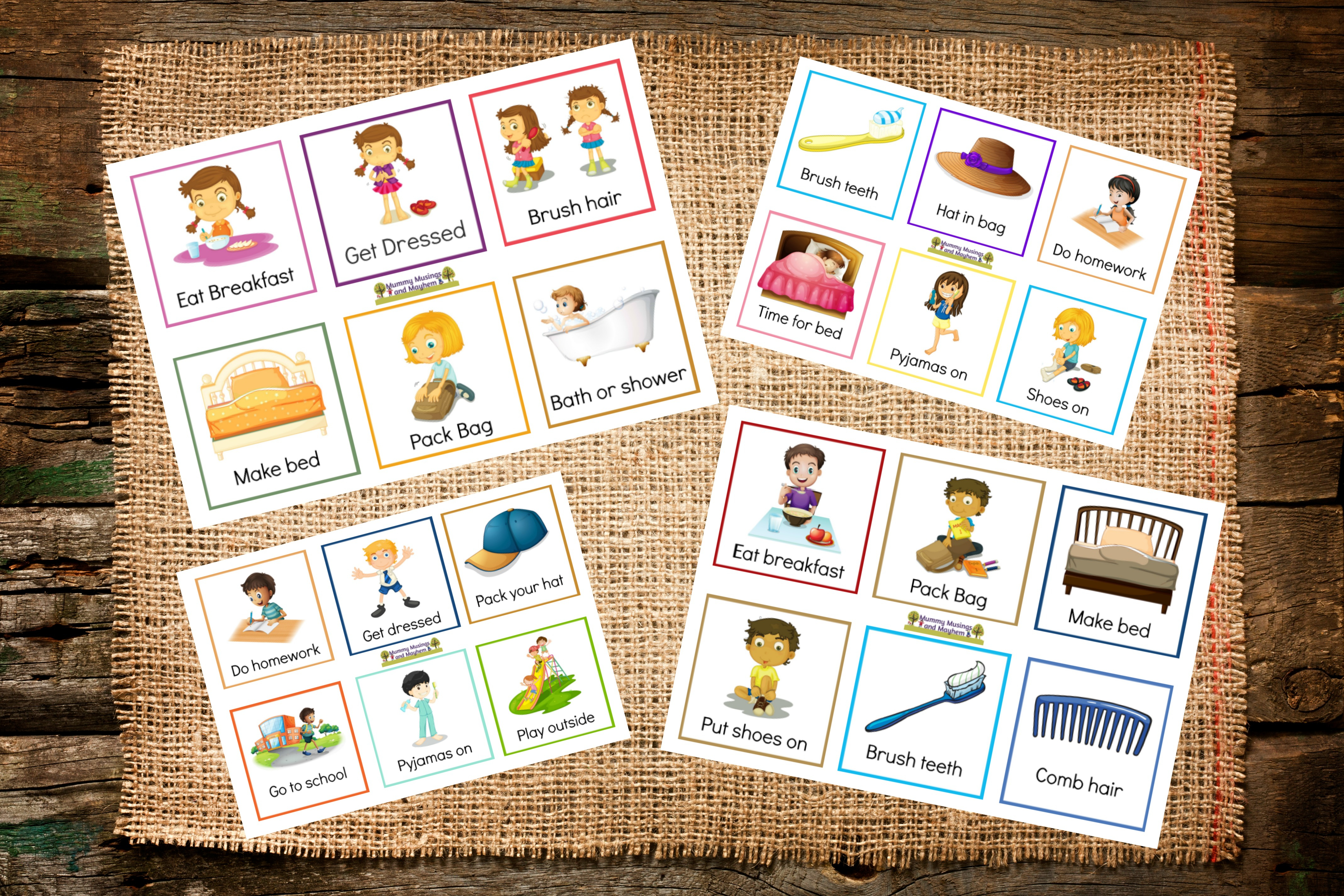Back To School Routines - Free Printable Cards To Make It Easier - To Have And To Hold Your Hair Back Free Printable