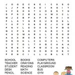 Back To School Word Search Free Printable For Kids | Back To School   Free Printable Word Searches For Middle School Students