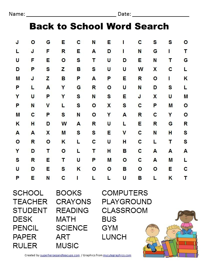 Back To School Word Search Free Printable For Kids | Back To School - Free Printable Word Searches For Middle School Students