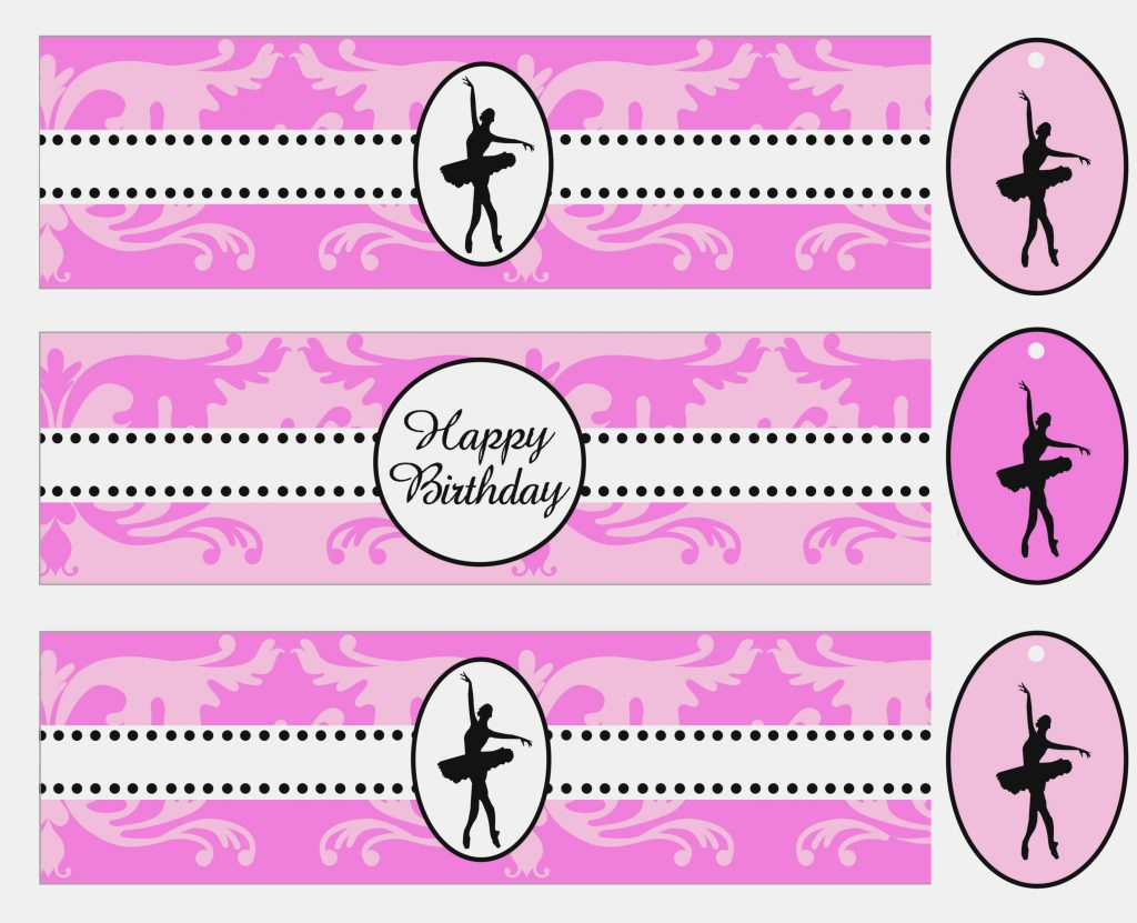 Ballerina Birthday Printable Water Bottle Labels | Custompartydecor - Free Printable Water Bottle Labels For Birthday