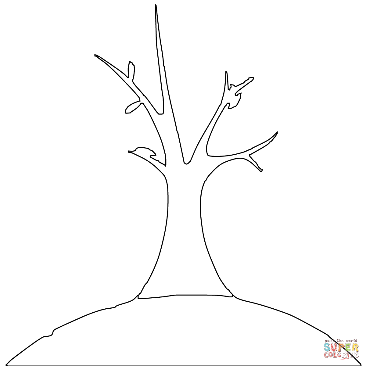 Bare Trees Coloring Pages | Free Printable Pictures - Coloring Home - Tree Coloring Pages Free Printable