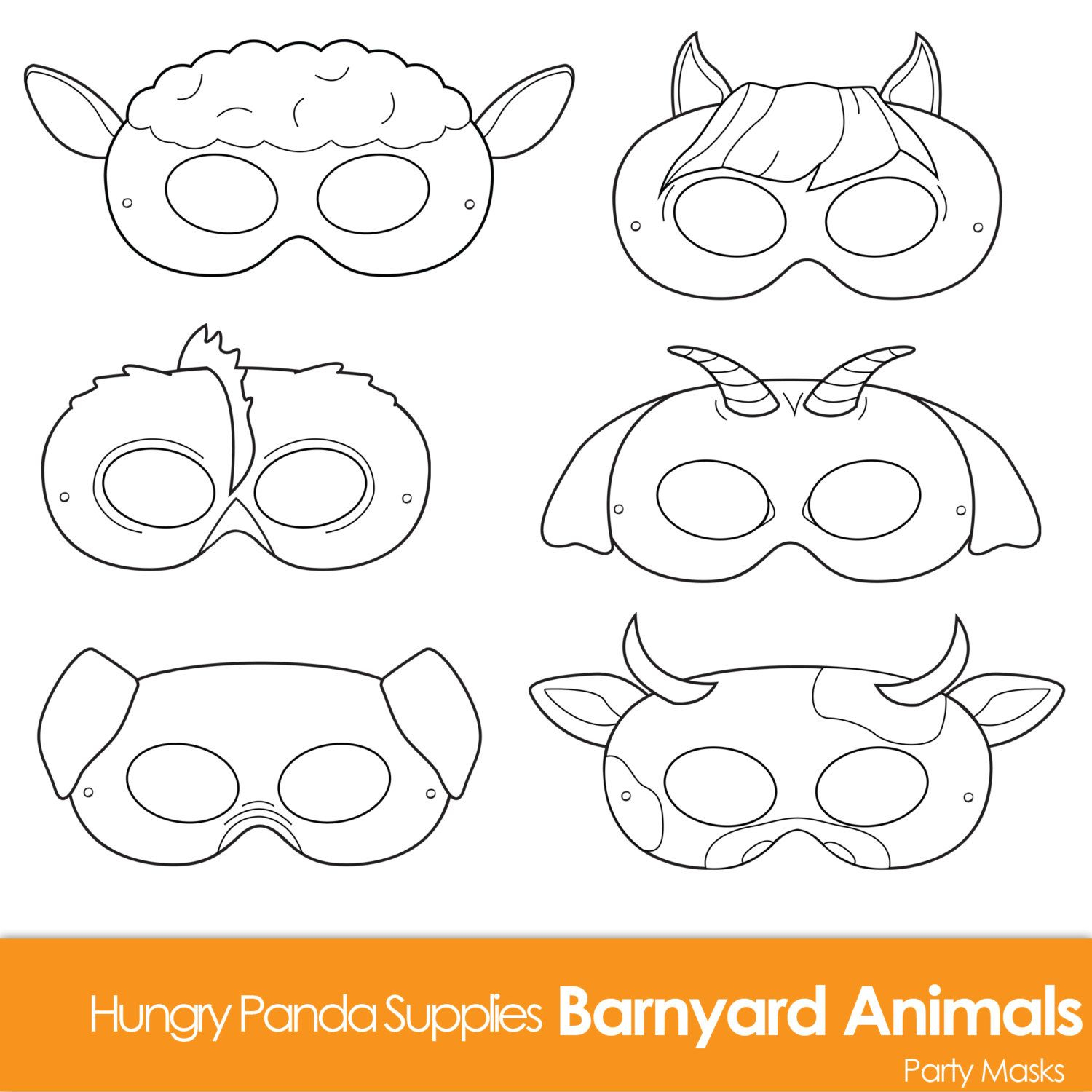 Barnyard Animals Printable Coloring Masks, Farm Animal Mask, Animal - Free Printable Sheep Mask