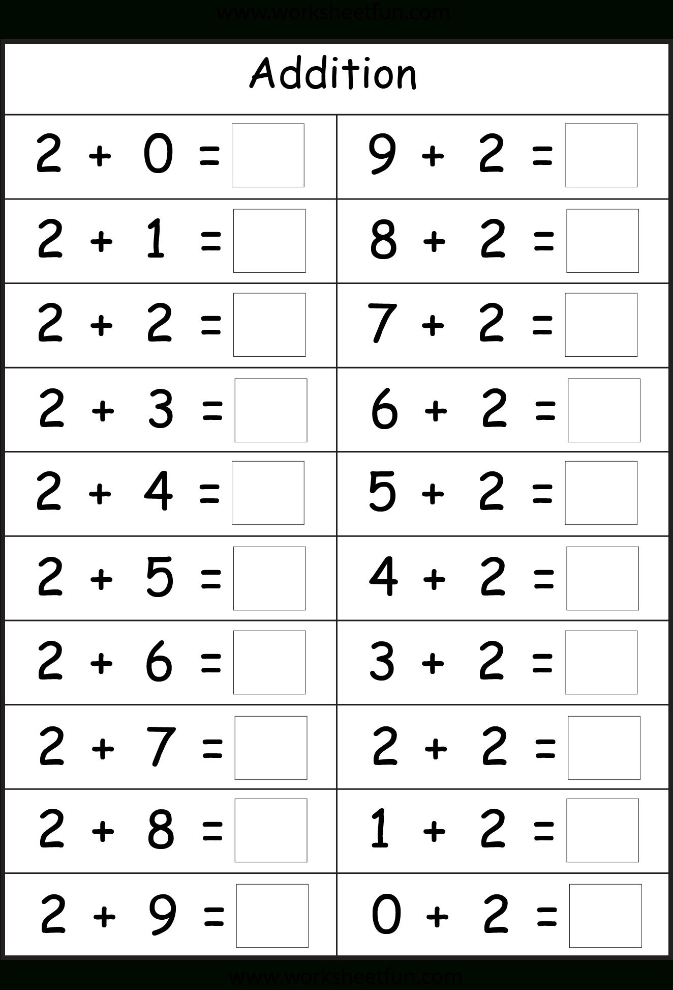 Basic Addition Facts – 8 Worksheets / Free Printable Worksheets - Free Printable Worksheets