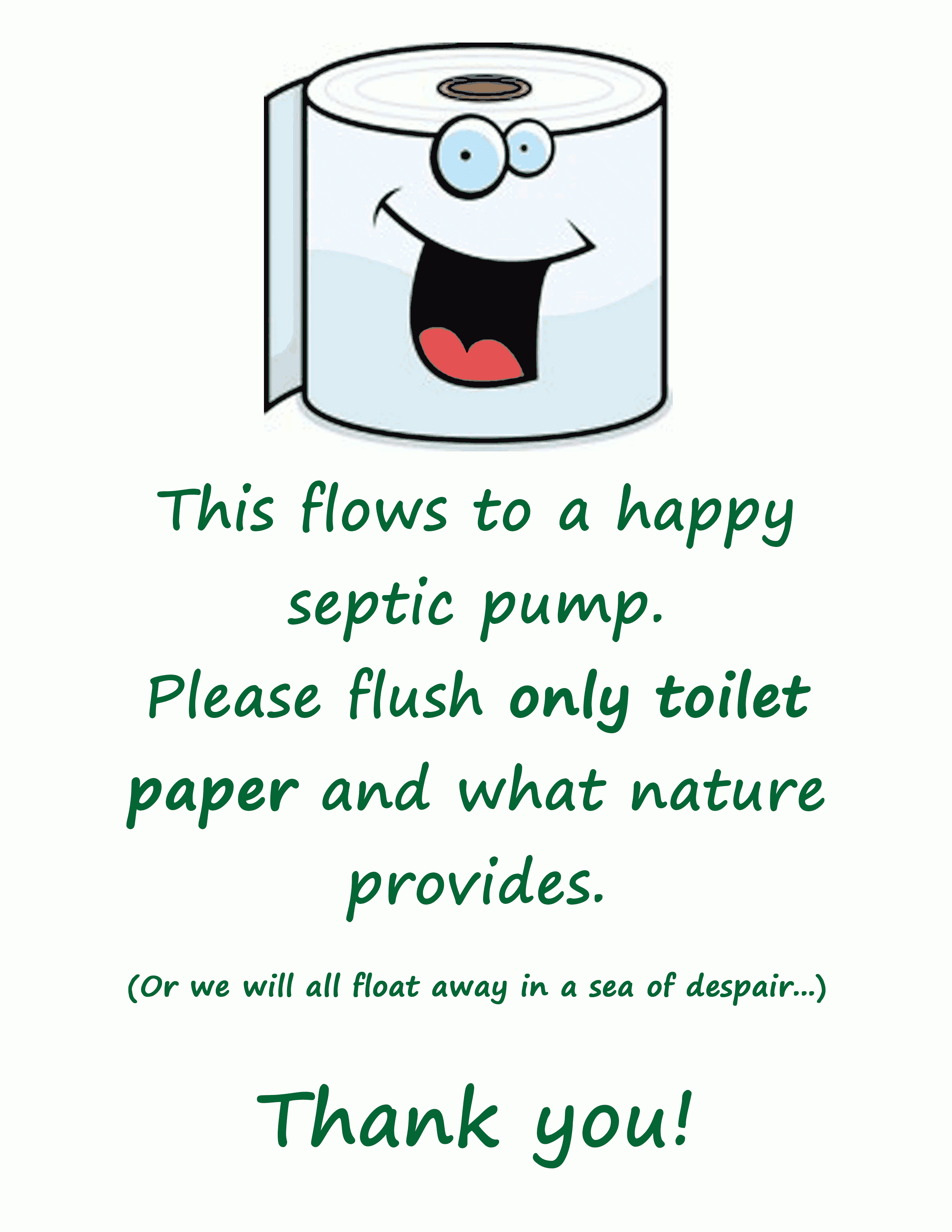 Bathroom Sign. Please Flush Only Toilet Paper, | Signs | Pinterest - Free Printable Do Not Flush Signs