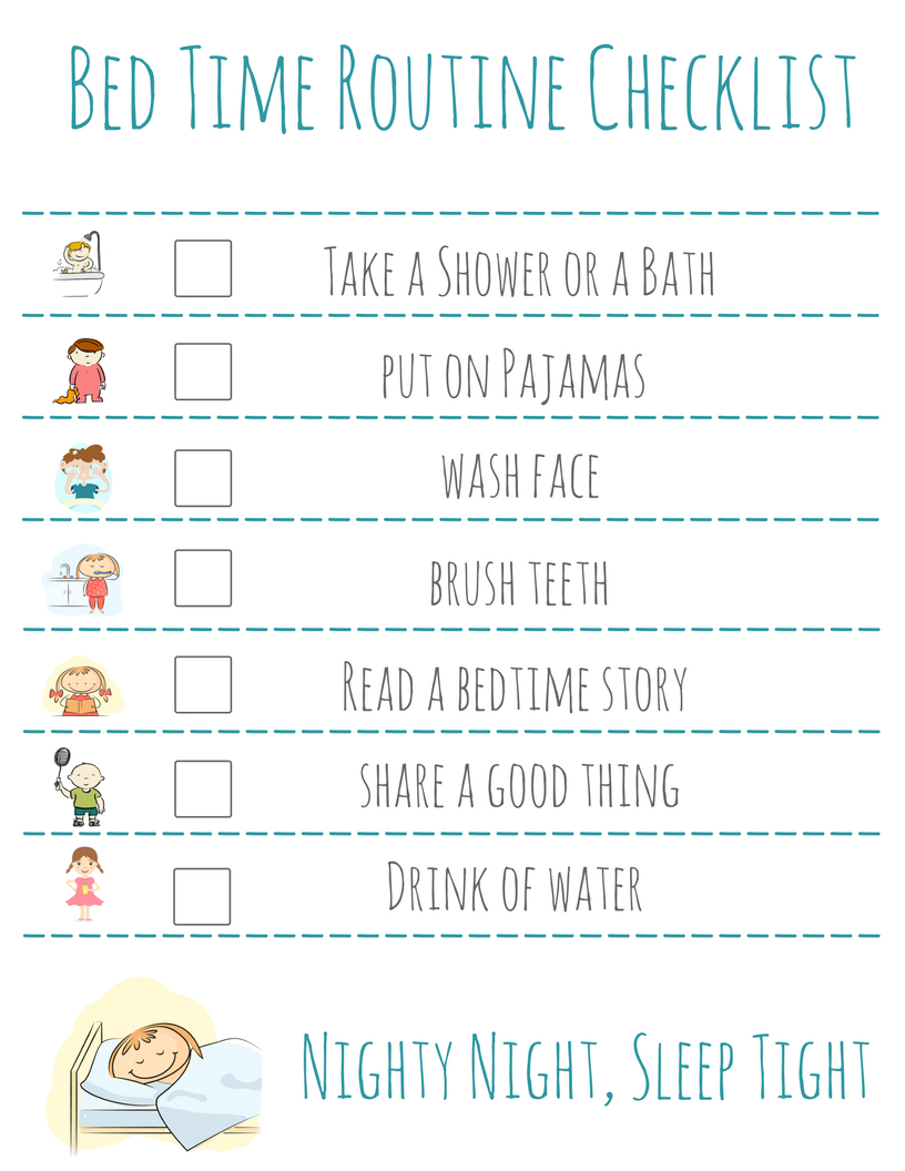Bed Time Routine Checklist: Free Printable - | Kid&amp;#039;s Activities And - Free Printable Bedtime Routine Chart