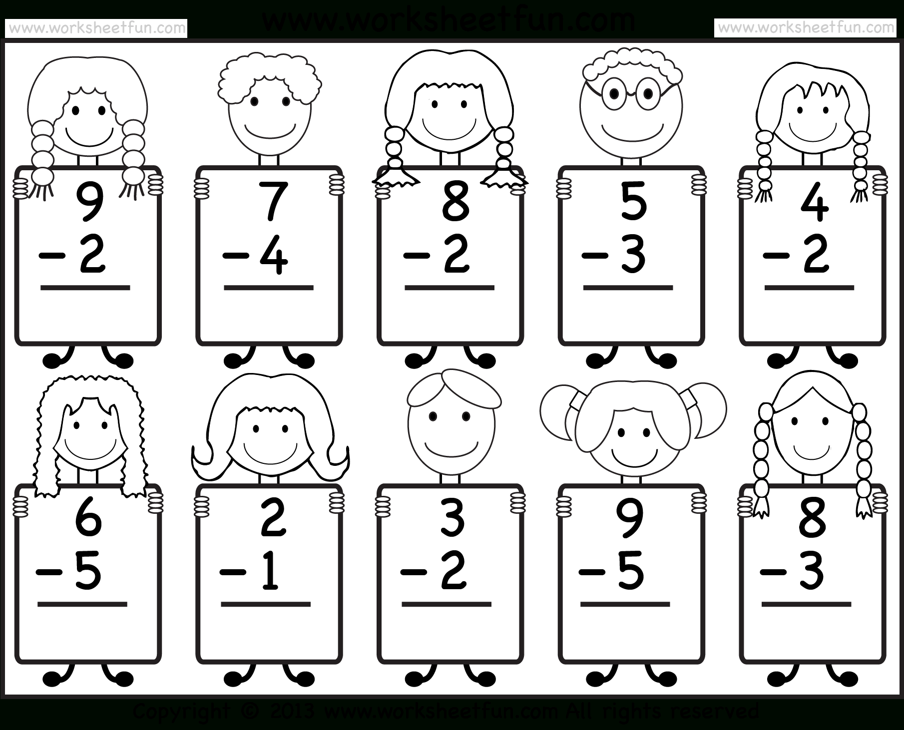Beginner Subtraction – 10 Kindergarten Subtraction Worksheets / Free - Free Printable Kindergarten Addition And Subtraction Worksheets