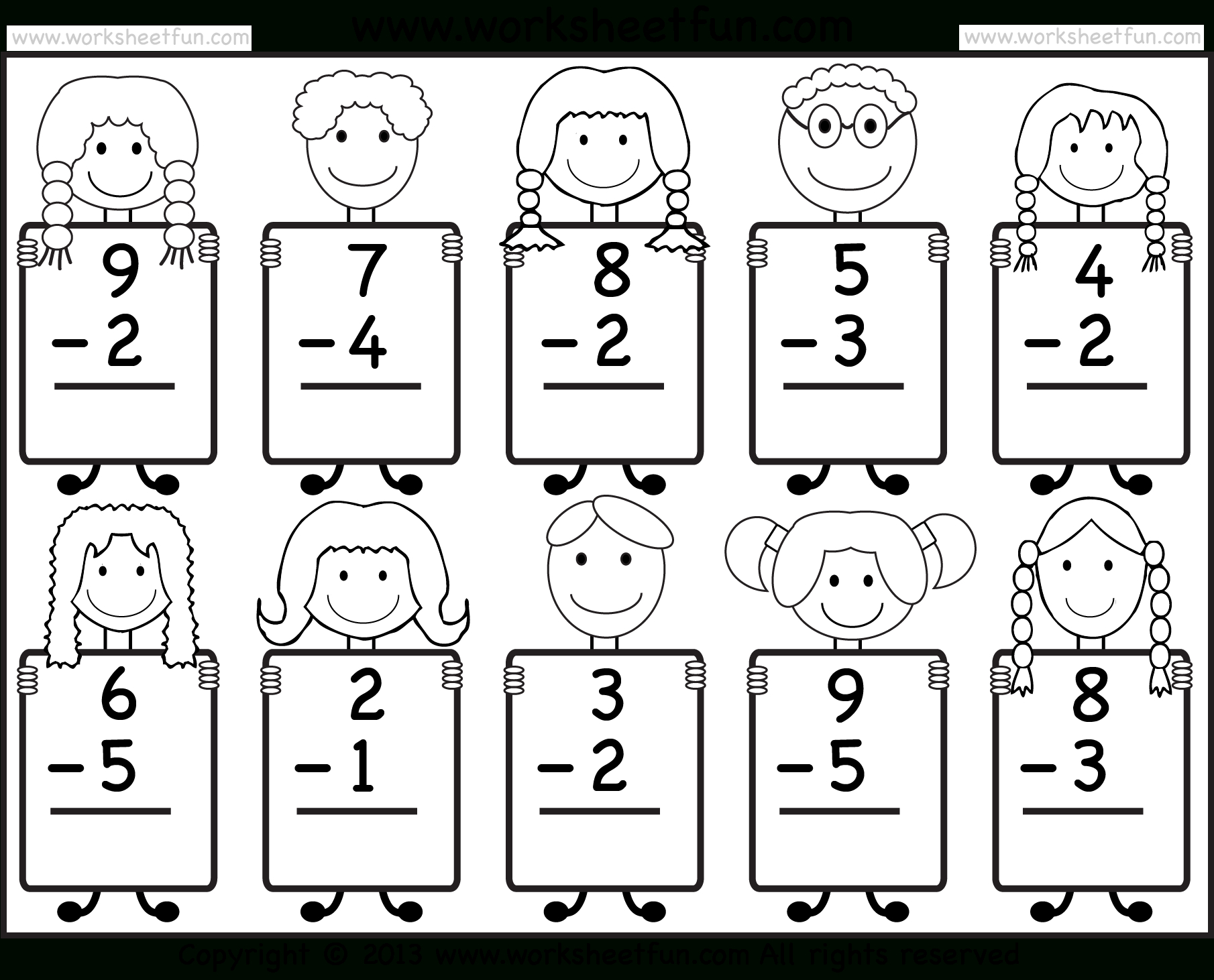 Beginner Subtraction – 10 Kindergarten Subtraction Worksheets / Free - Free Printable Math Addition Worksheets For Kindergarten