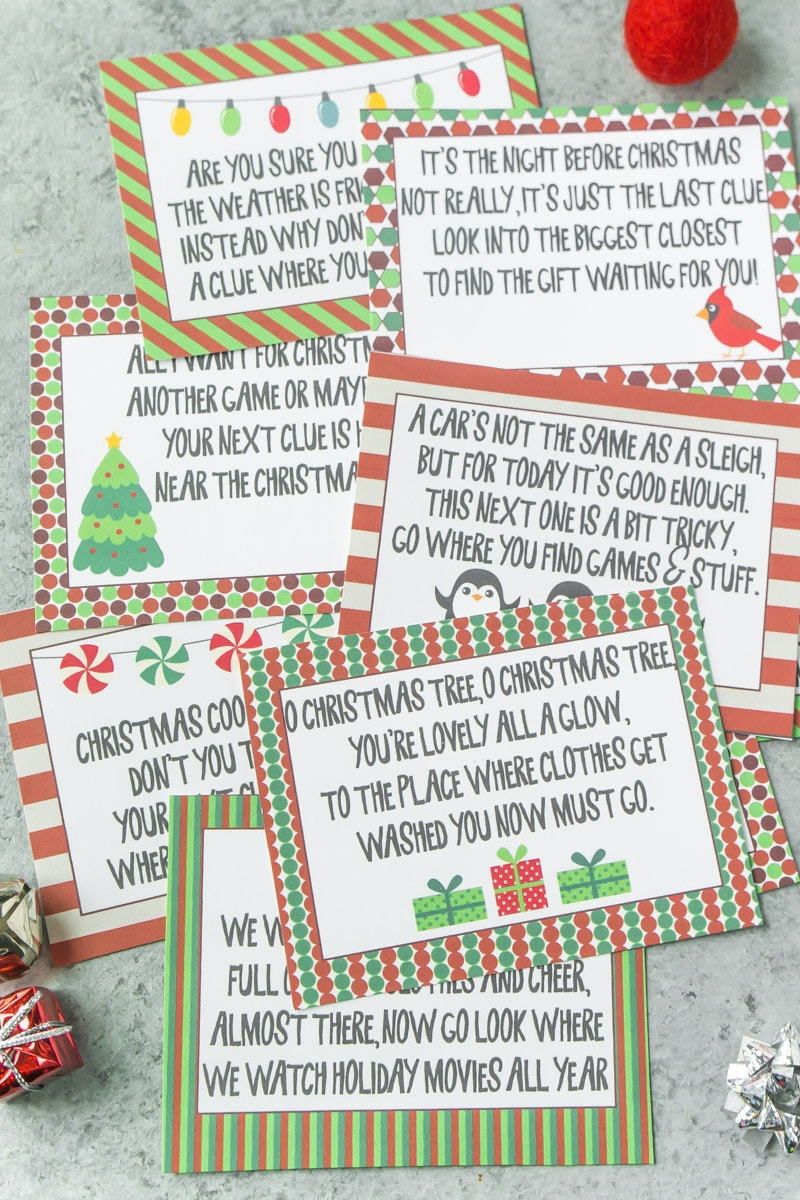 Best Ever Christmas Scavenger Hunt - Play Party Plan - Free Printable Christmas Treasure Hunt Clues