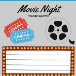 Best Images Of Movie Night Free Printable Template Elegant Movie   Movie Birthday Party Invitations Free Printable