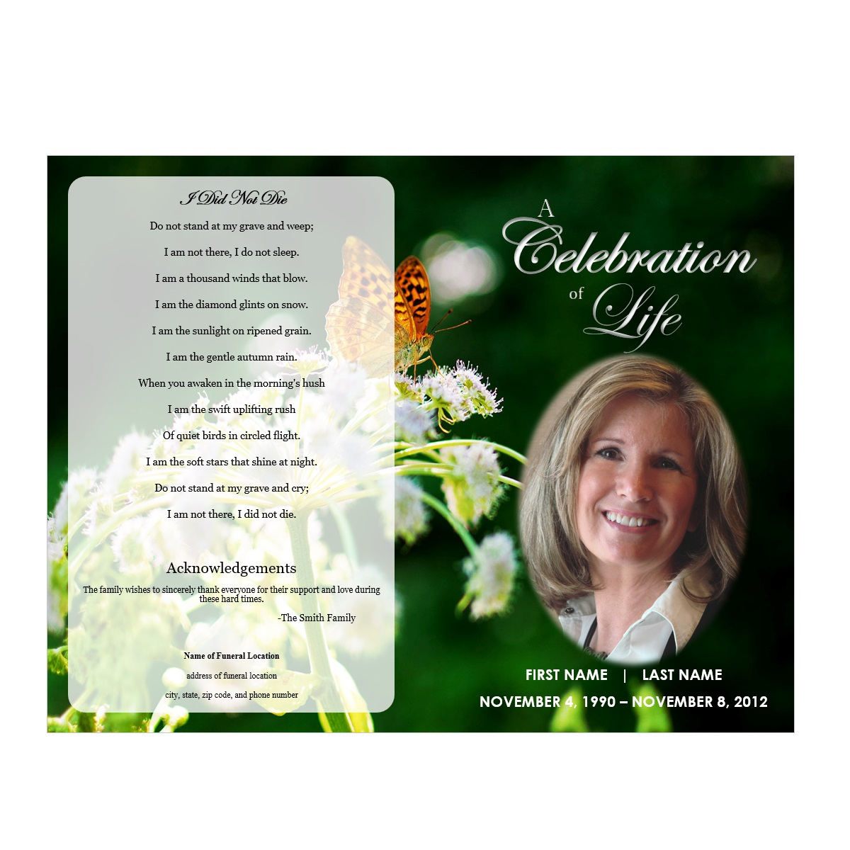 Best Photos Of Memorial Service Program Template Funeral - Free Printable Funeral Programs