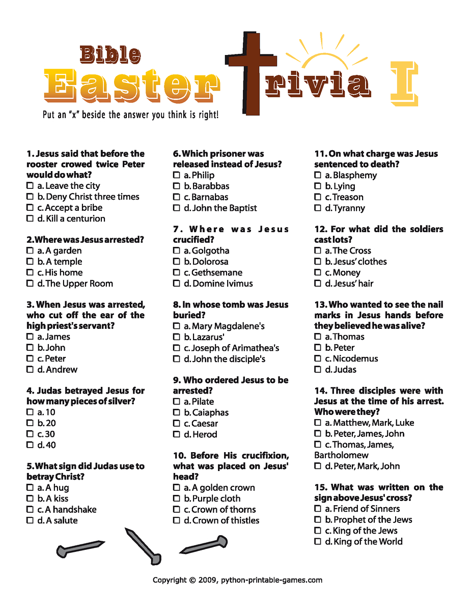 Bible Printable Quiz Images - Google Search | Z Cc Easter Resources - Free Printable Bible Games For Youth