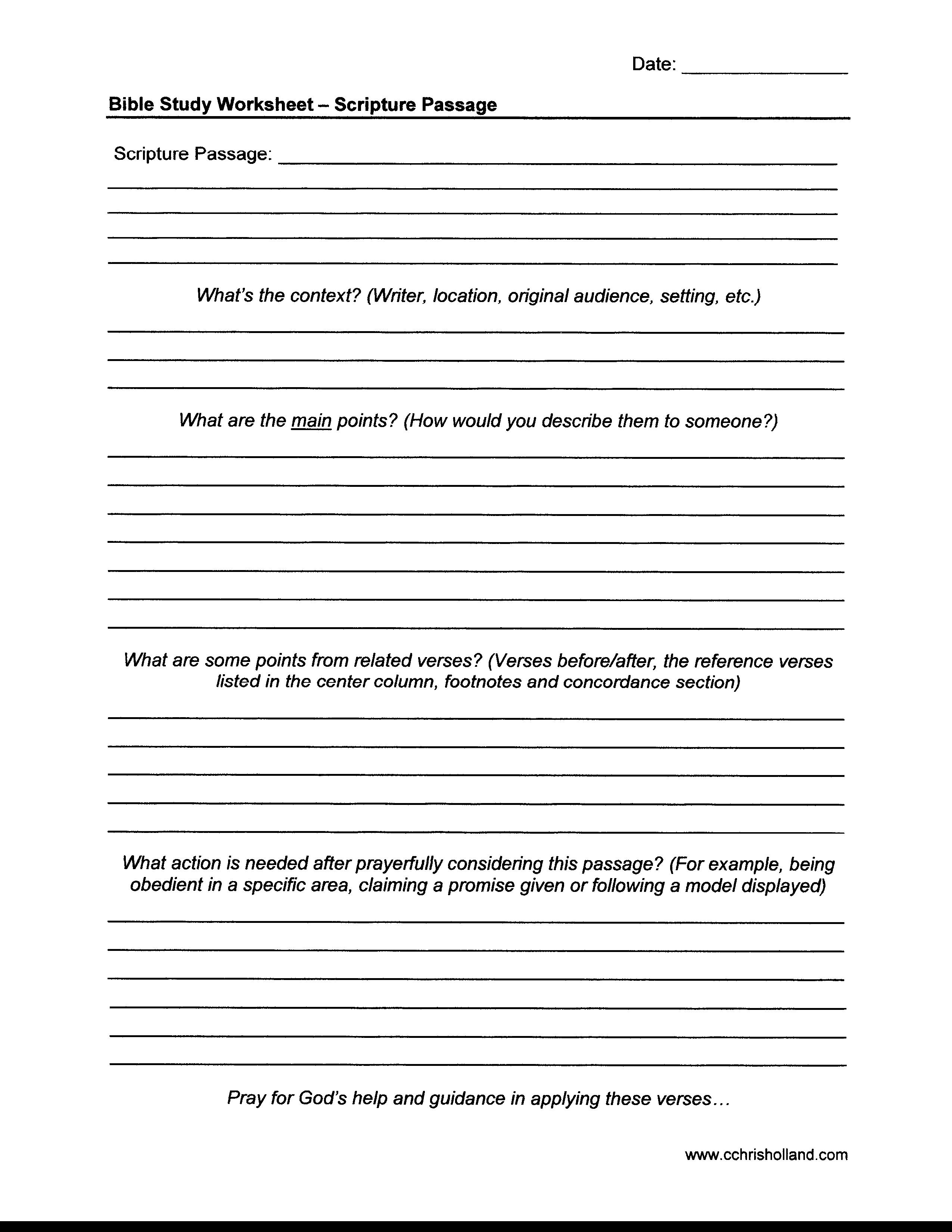 Bible Study Worksheets | Cchrisholland - Free Printable Bible Study Worksheets For Adults