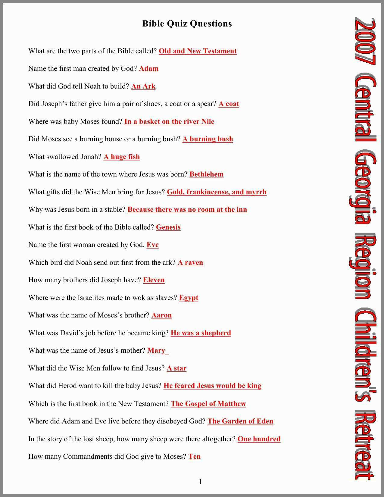 Bible Trivia And Answers Best Of Printable Bible Coloring Pages - Free Bible Questions And Answers Printable