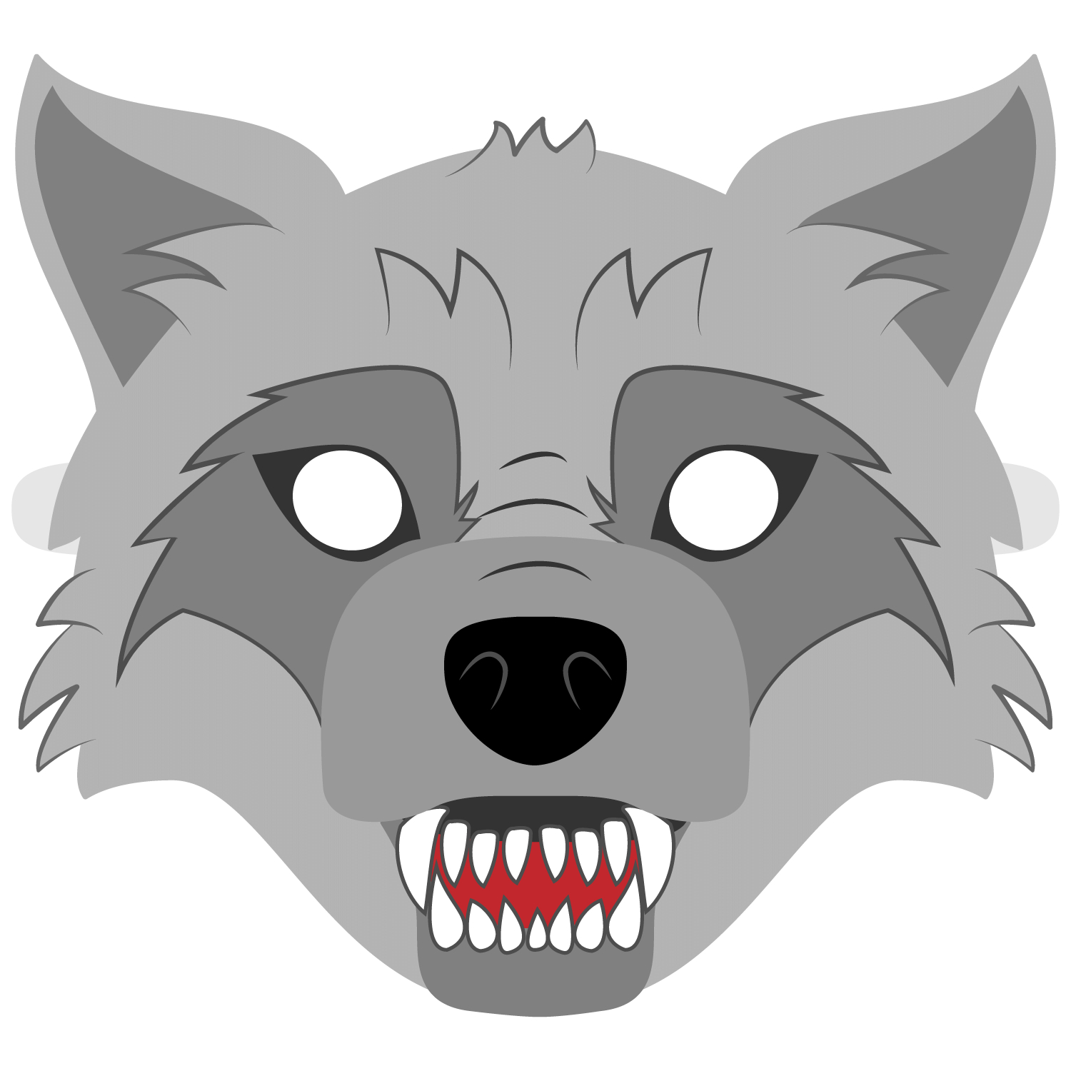 Big Bad Wolf Mask Template | Free Printable Papercraft Templates - Free Printable Wolf Face Mask
