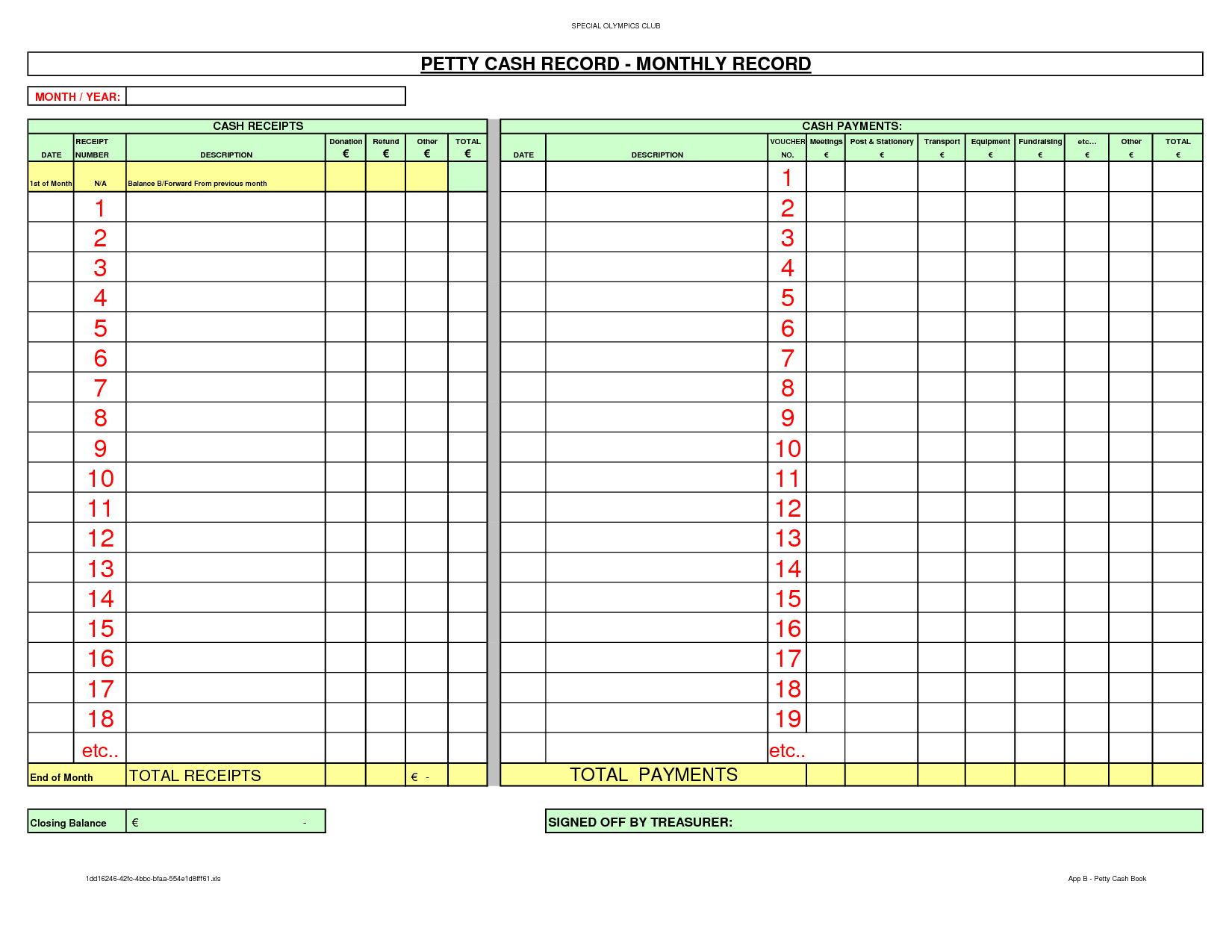 Bill Of Quantities Excel Template And Free Petty Cash  Picture - Free Cash Book Template Printable