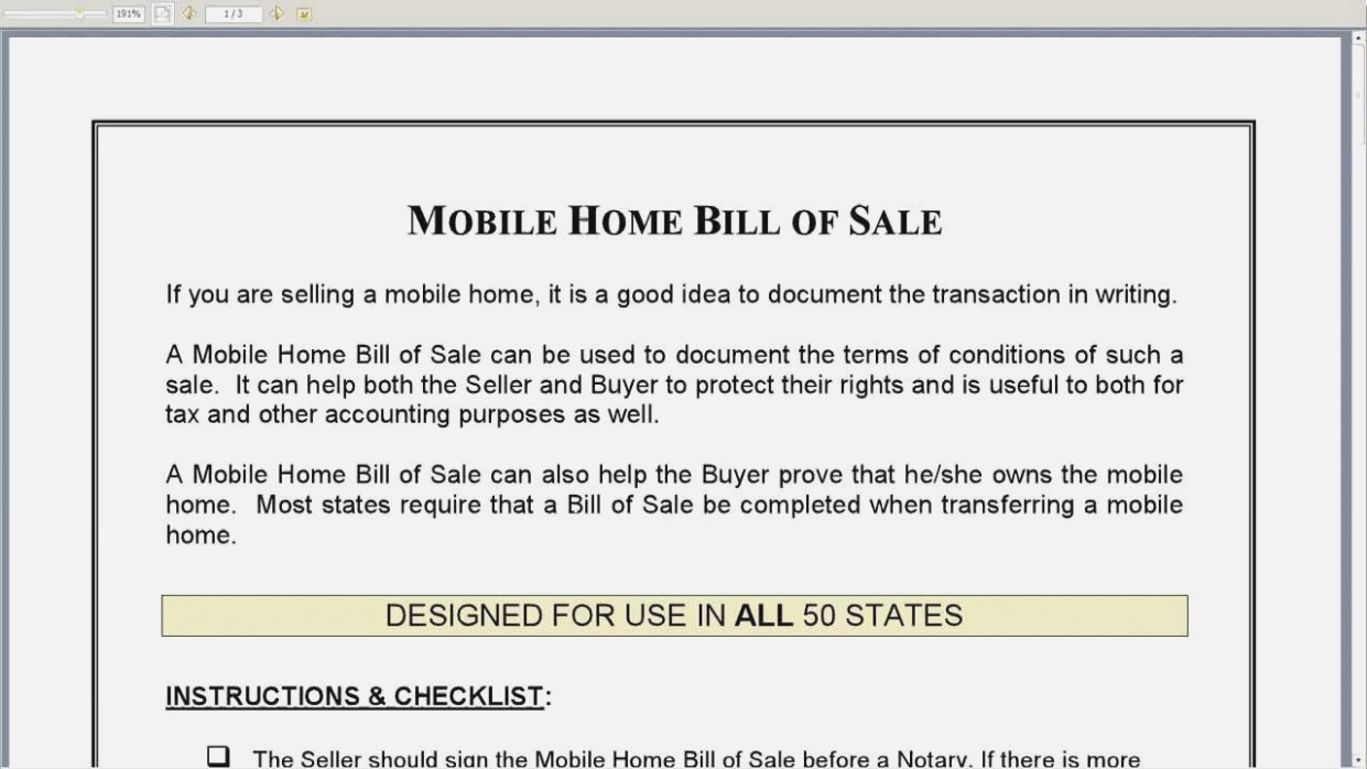Bill Of Sale Template For Mobilee Free Printable Form | Askoverflow - Free Printable Mobile Home Bill Of Sale