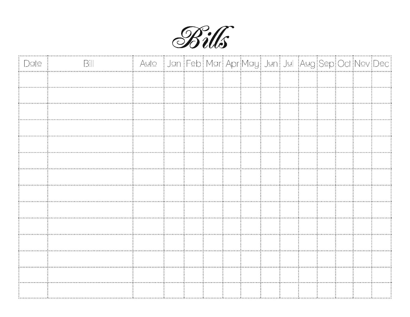 Bill Pay Checklist App Excel Printable Pdf Monthly Template - Free Printable Monthly Bill Checklist