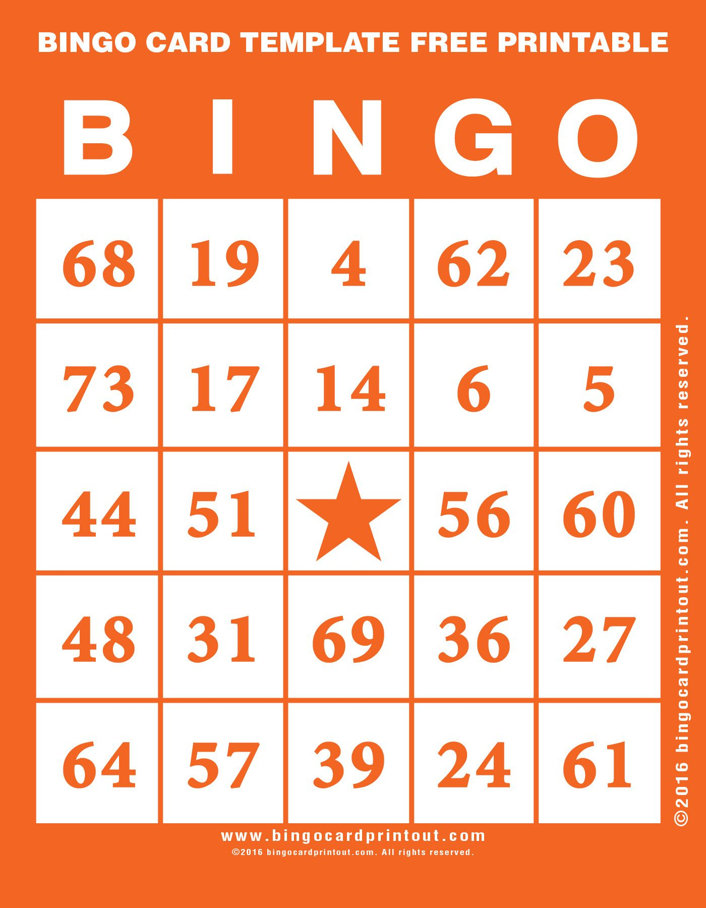 Bingo Card Template Free Printable 2 | Bingo | Bingo Card Template - Free Printable Bingo Cards With Numbers