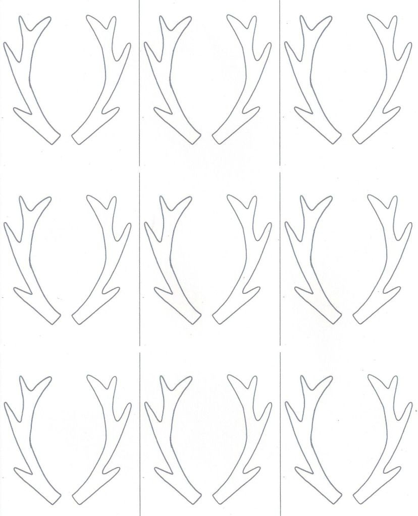 Birch Slice Antler Ornaments + Printable | Reindeer | Ornaments - Reindeer Antlers Template Free Printable