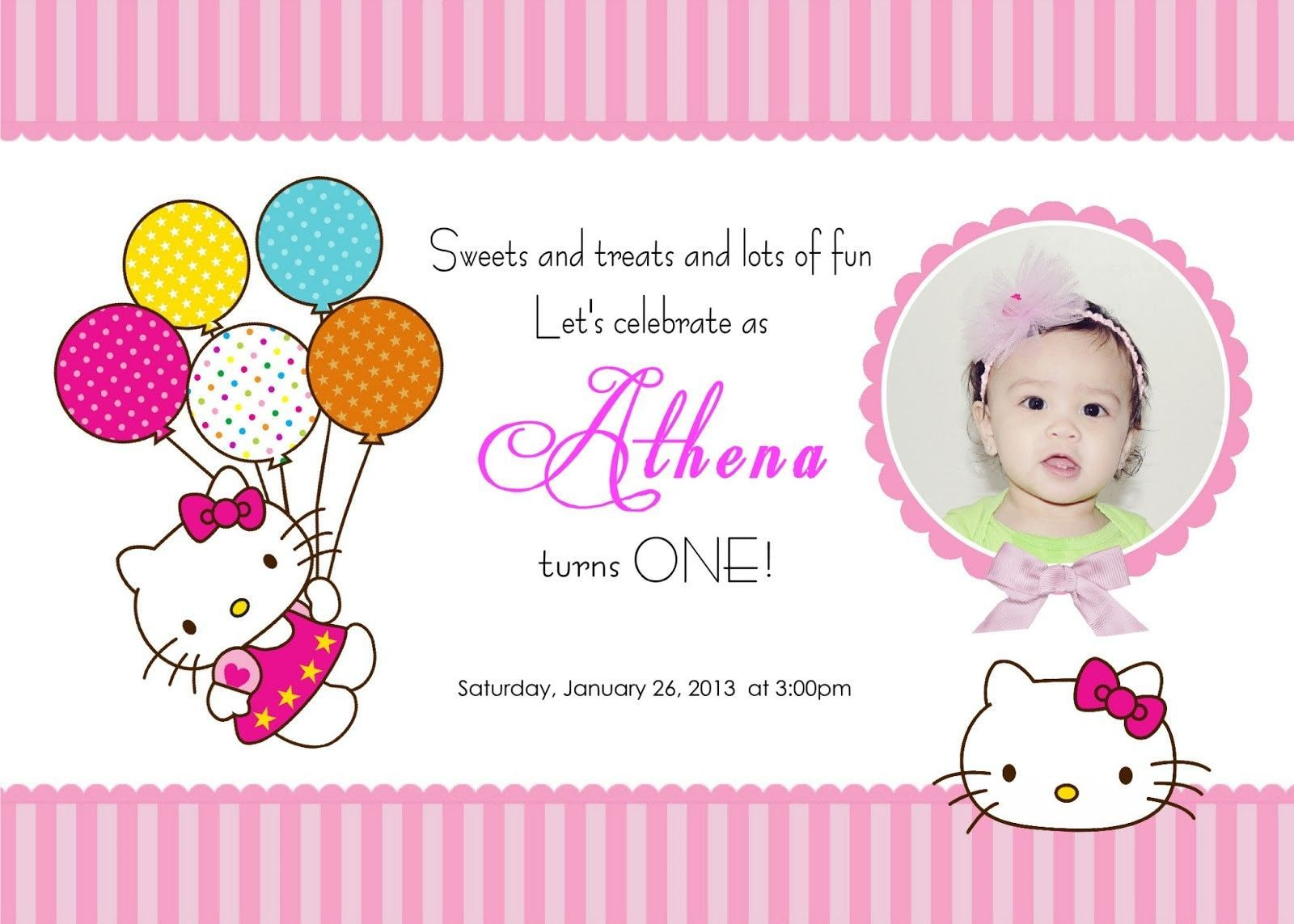 Birthday Card Template Hello Kitty - Free Printable Hello Kitty Pictures