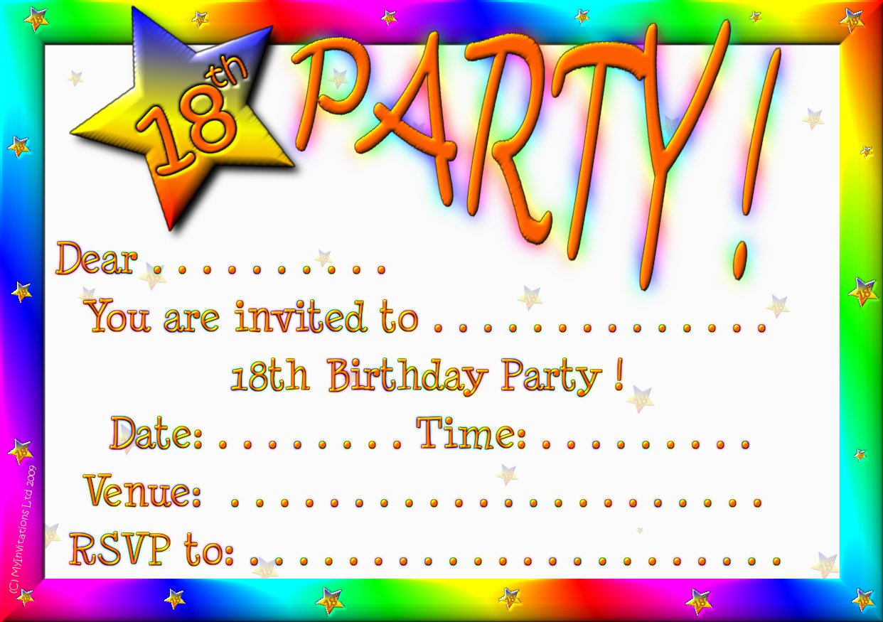 Birthday Invitation Card Maker Free Printable — Birthday Invitation - Free Printable 18Th Birthday Invitations