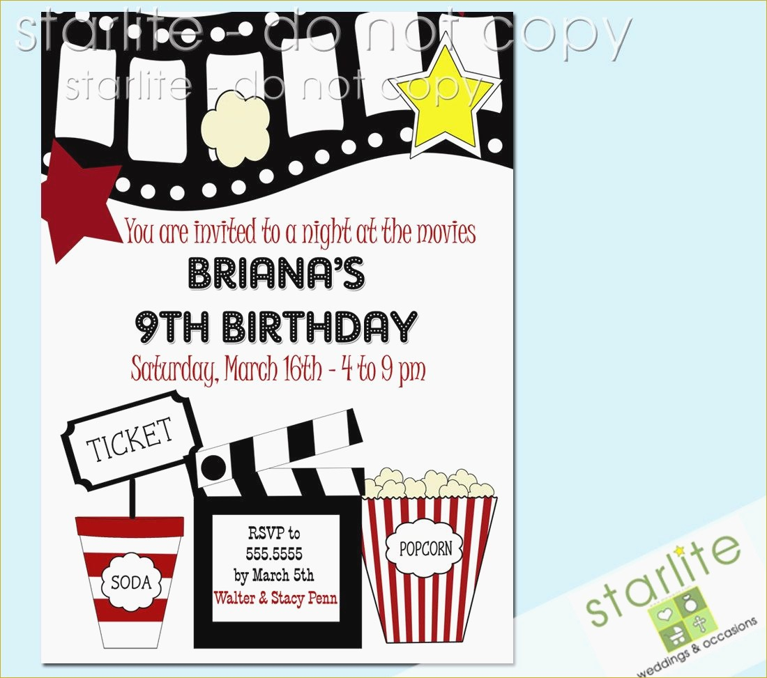 Birthday Invitations Free Printable Unique Birthday Party Invitation - Free Printable Movie Themed Invitations