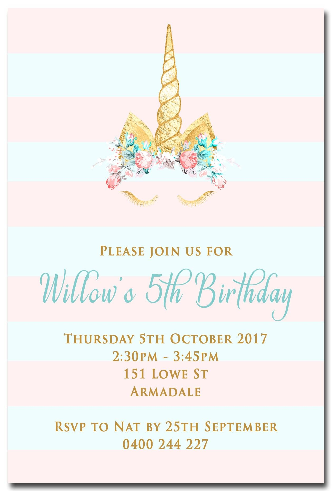 Birthday Party Invitations, Excellent Unicorn Birthday Invitations - Make Your Own Birthday Party Invitations Free Printable