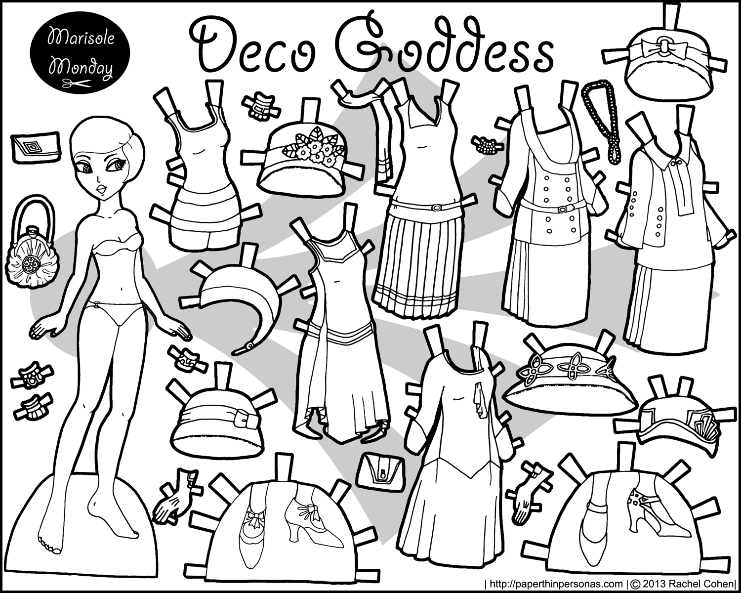 Black And White Printable Paper Dolls. Marisole Monday &amp;amp; Friends - Free Printable Paper Dolls Black And White