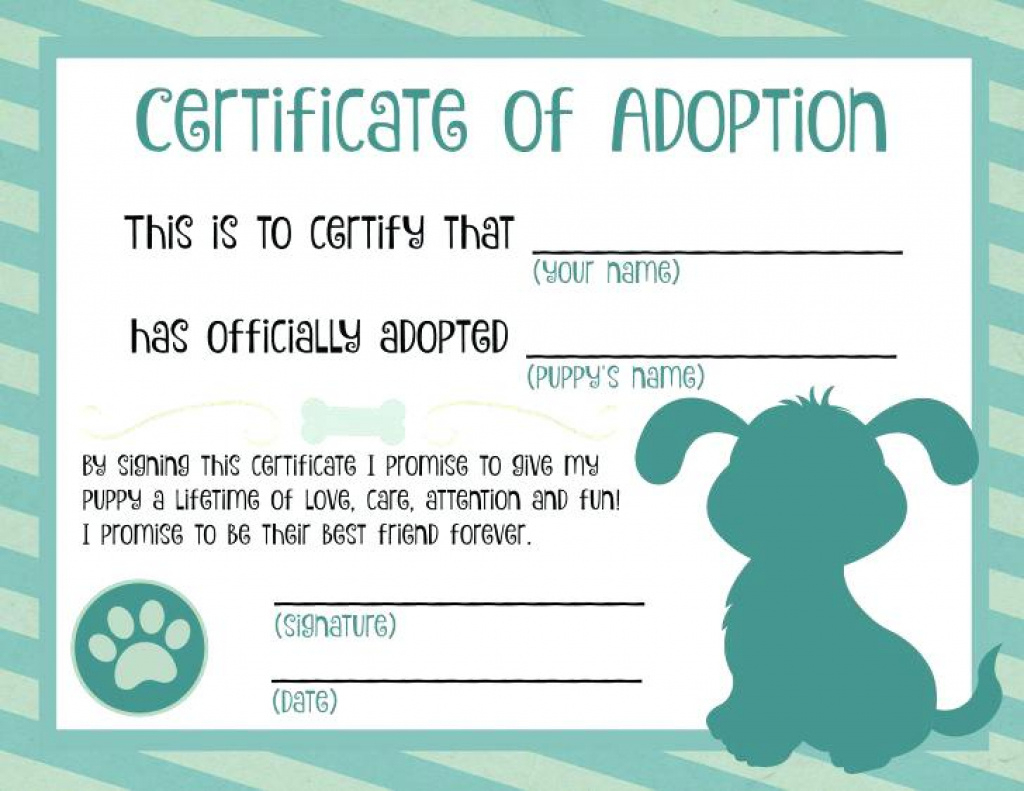 Blank Adoption Te Template Printable Stuffed Animal Tes Free - Free Printable Stuffed Animal Adoption Certificate