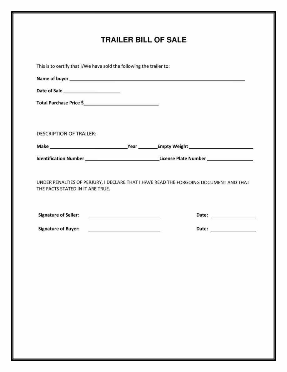 Blank Bill Of Sale Forms Free Printable Texas Form For Trailer - Free Printable Texas Bill Of Sale Form