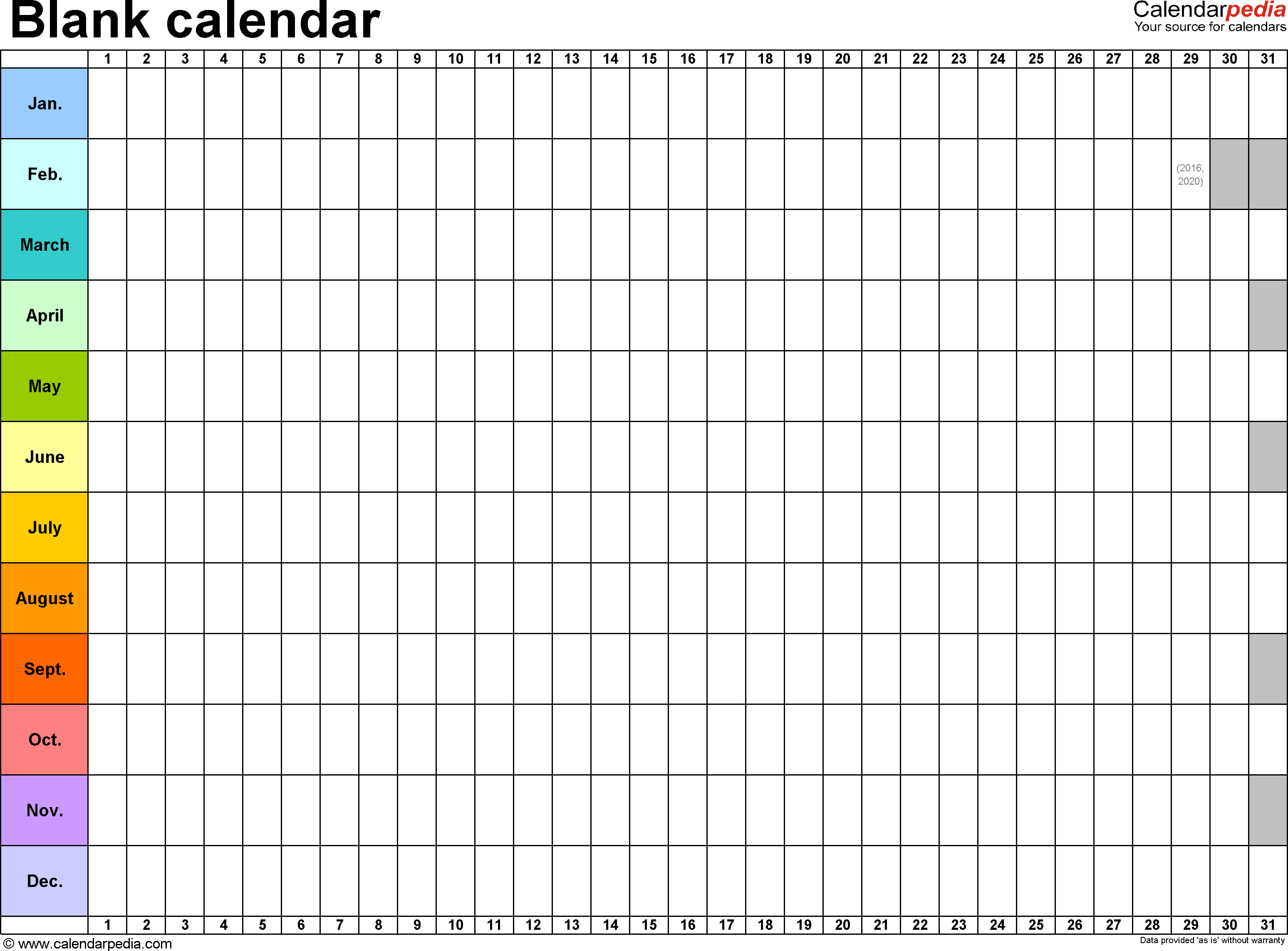 Blank Calendar - 9 Free Printable Microsoft Word Templates - Free Printable Monthly Planner