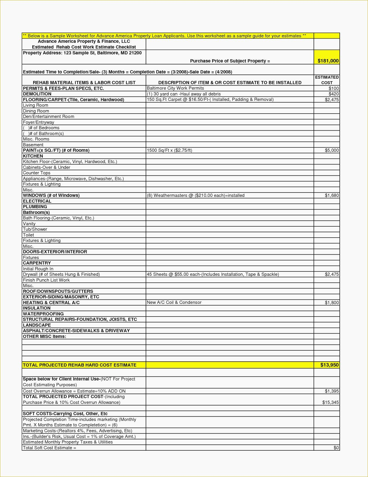 Blank Contractor Estimate Template As Well As Free Printable - Free Printable Contractor Bid Forms