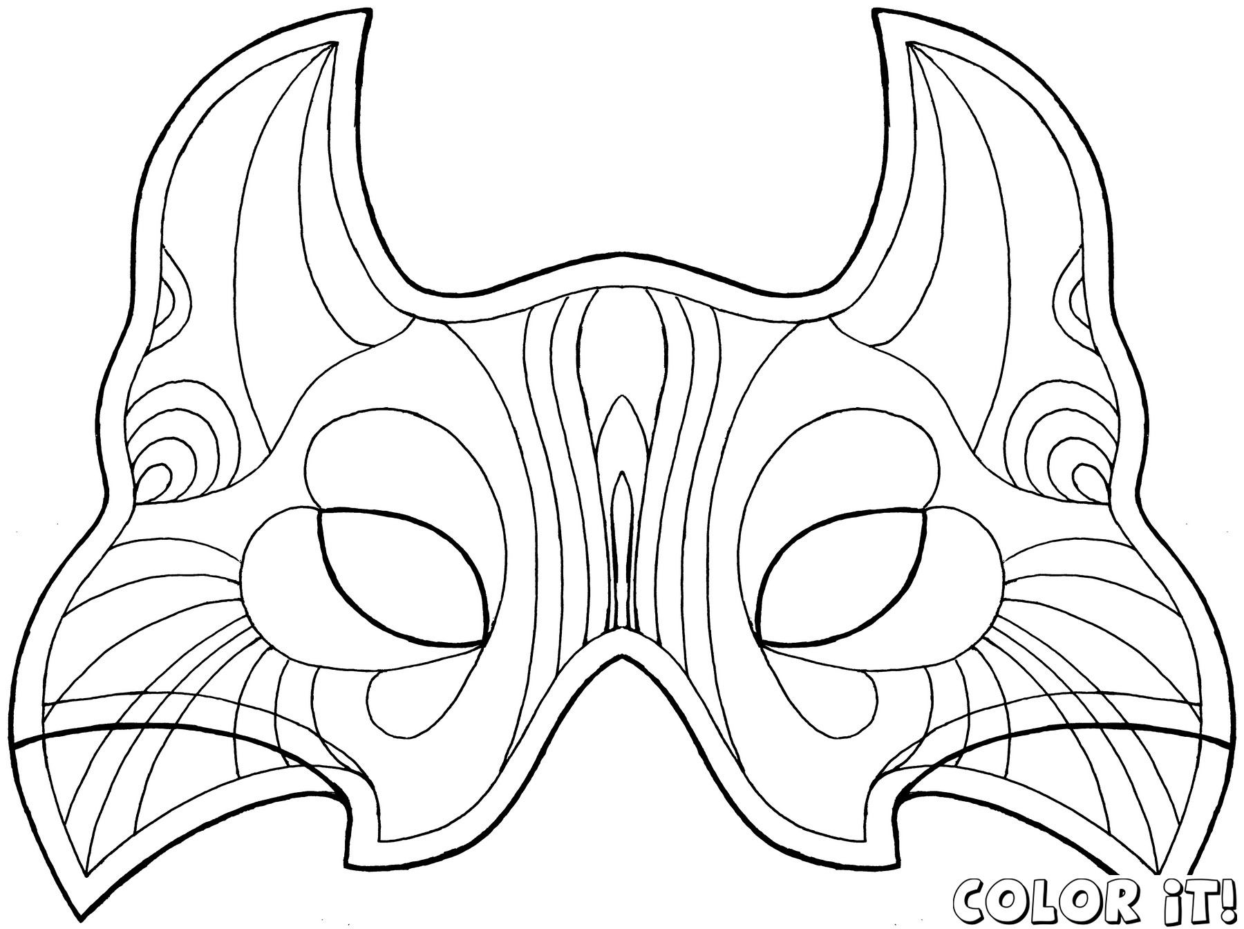 Blank Face Coloring Page Getcoloringpages Mask Templates - Free Printable Wolf Face Mask