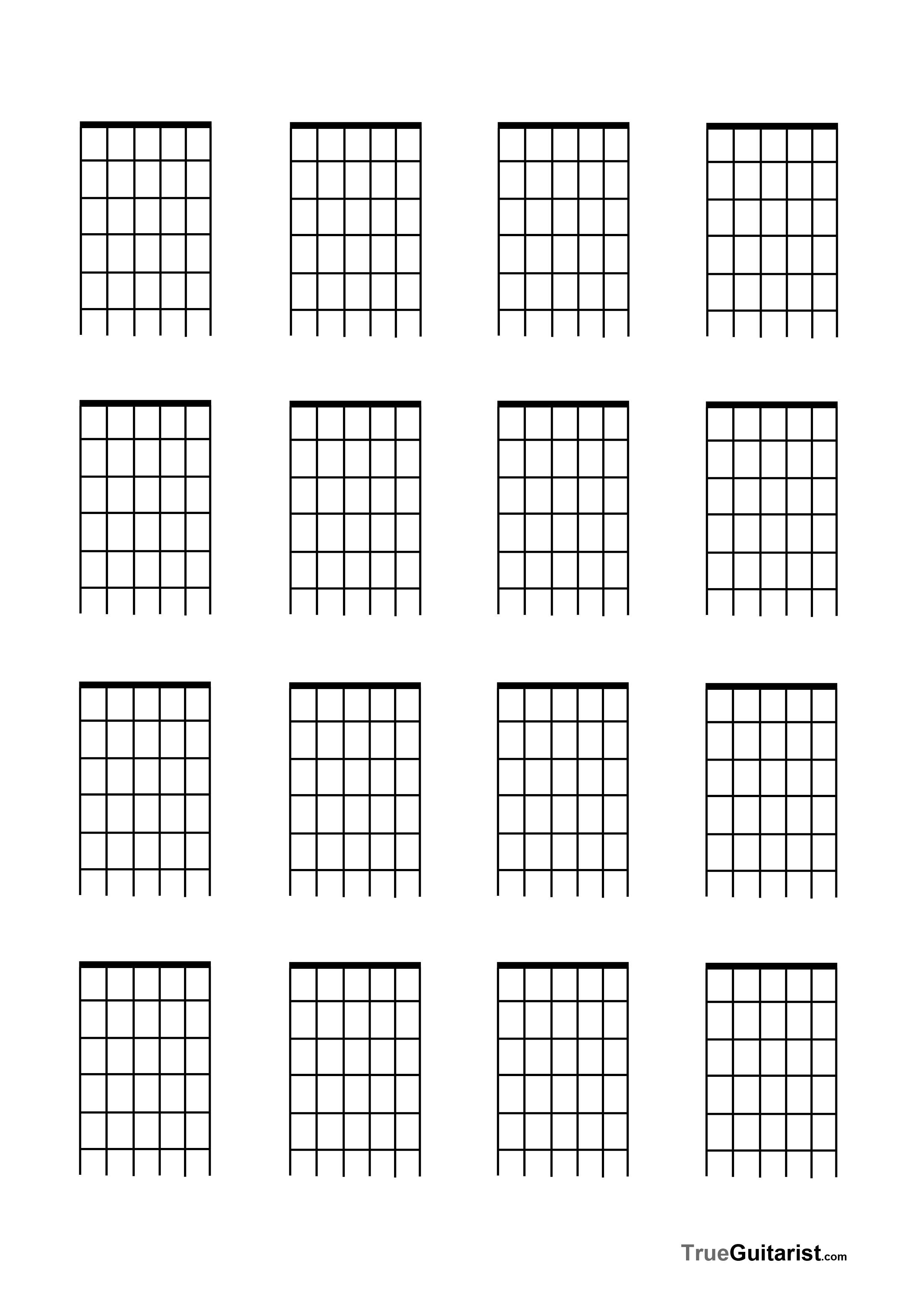 Blank Guitar Chord Chart | Accomplice Music - Free Printable Guitar Tablature Paper