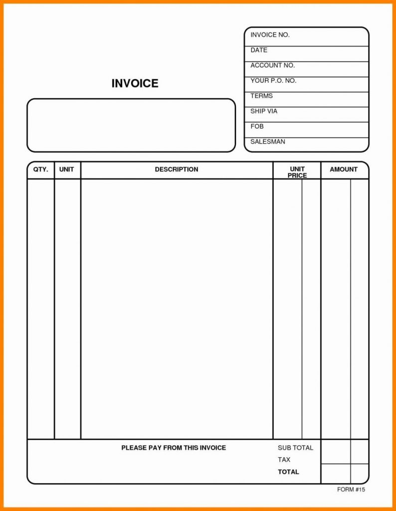 Blank Invoice Template In Word Large Size Of Pdf Freshble Beautiful - Free Printable Blank Invoice Sheet