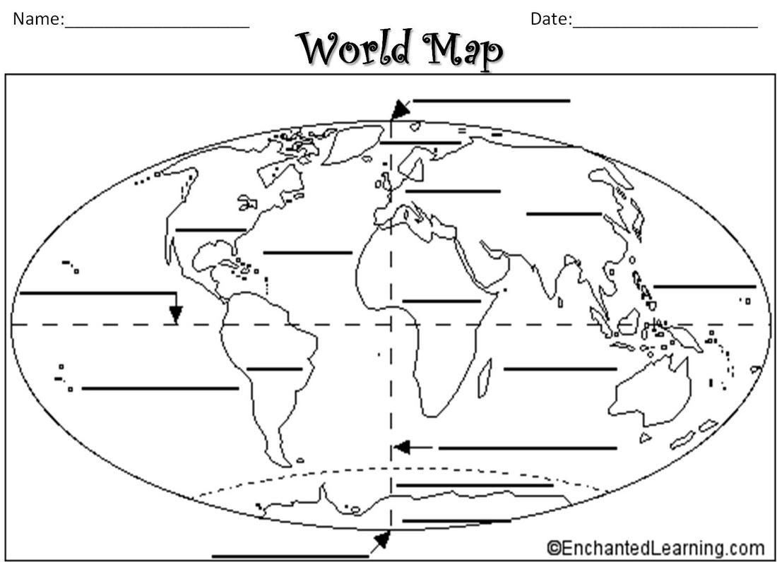 Blank Maps Of Continents And Oceans And Travel Information - Free Printable Map Of Continents And Oceans