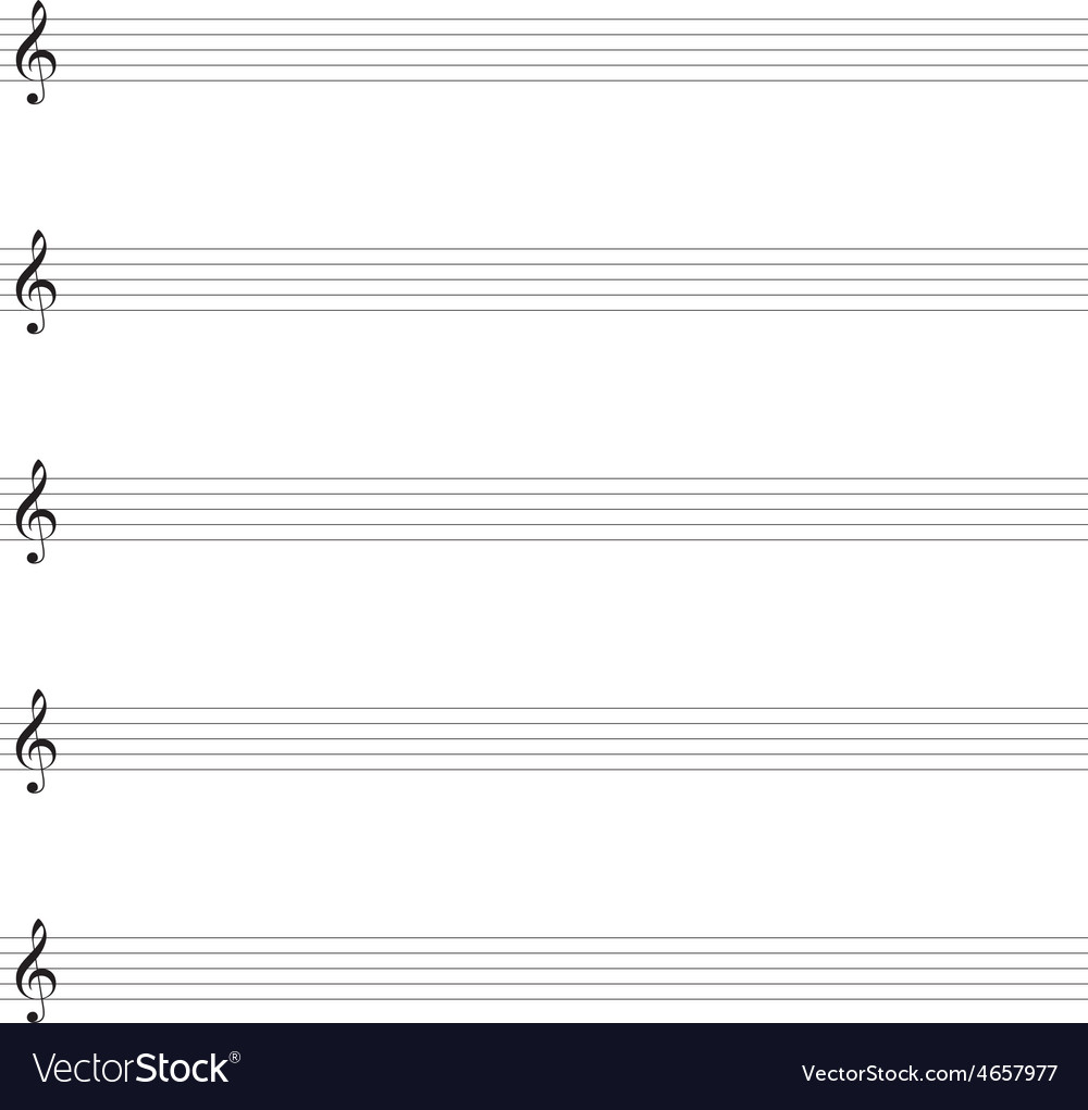 Blank Music Sheet Template Royalty Free Vector Image - Free Printable Blank Sheet Music