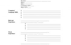 Free Blank Resume Forms Printable