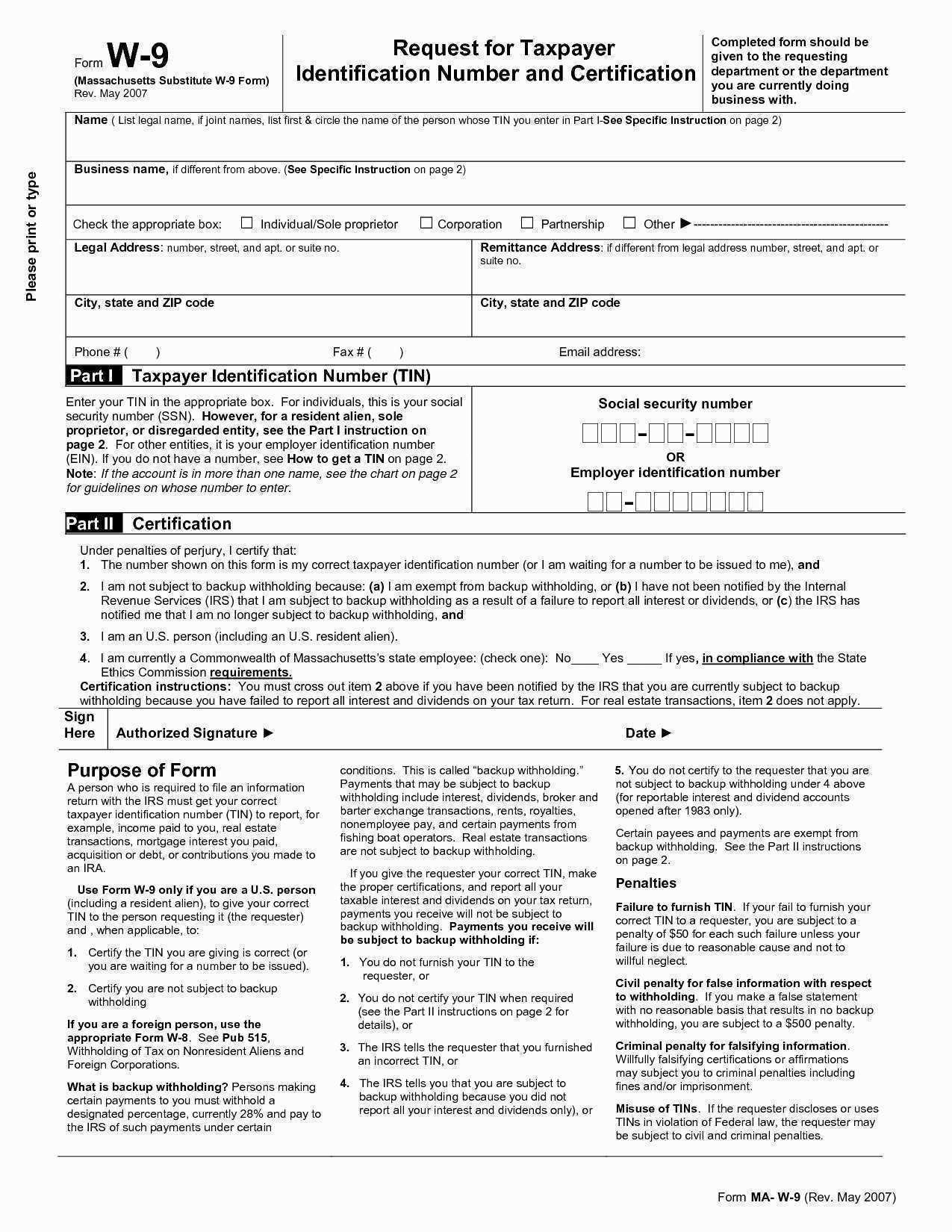 Blank W9 Form Business Templates W 9 Colorado Printable In Printable - W9 Free Printable Form 2016