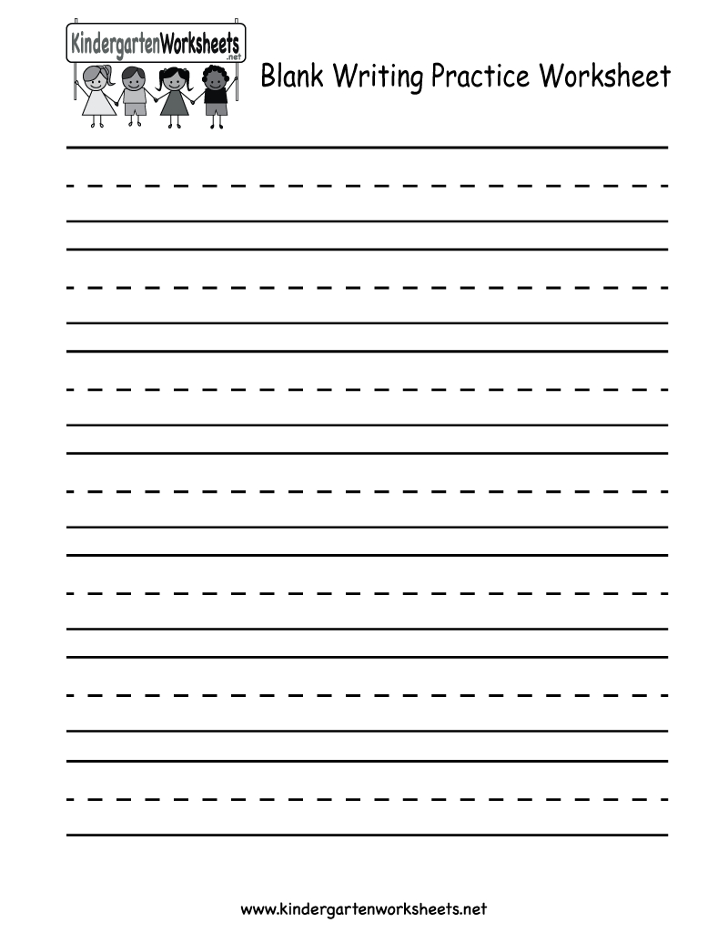 Blank Writing Practice Worksheet - Free Kindergarten English - Free Printable Writing Worksheets