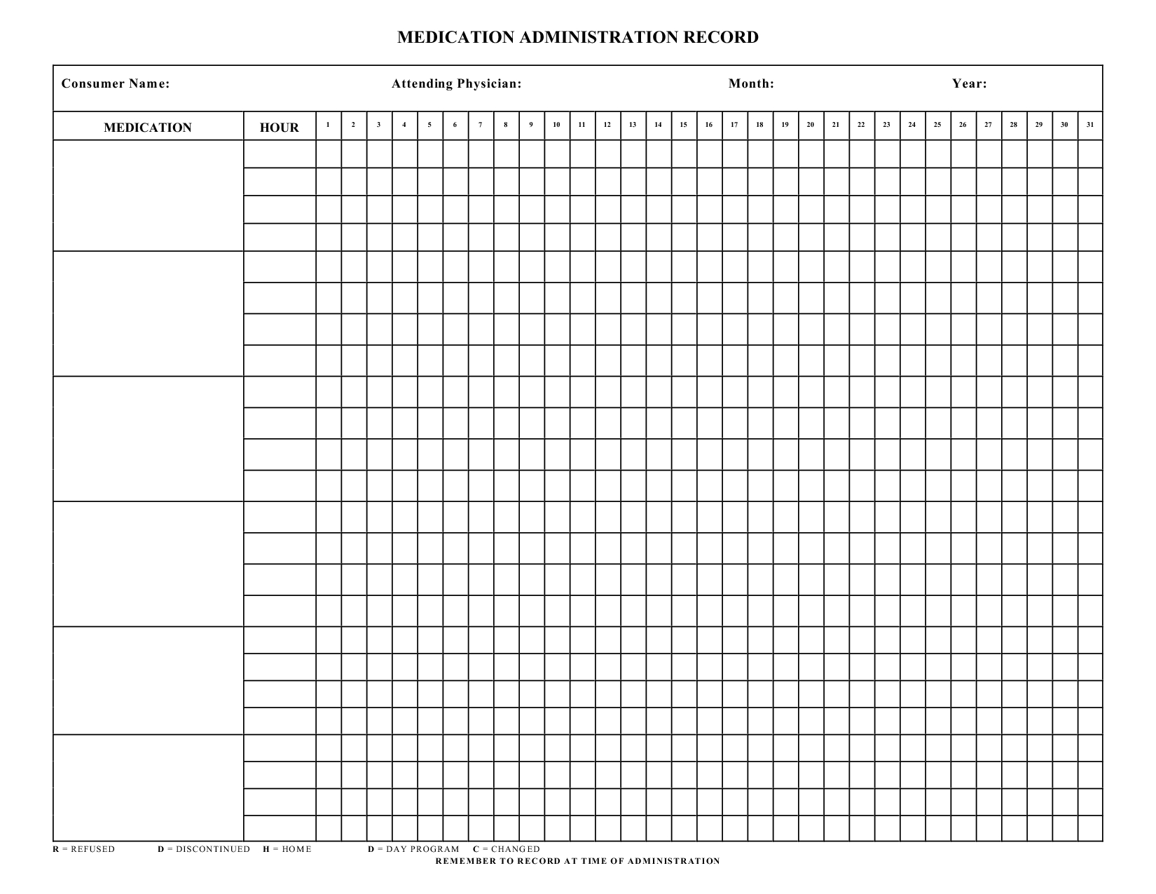 Blank+Medication+Administration+Record+Template | Mrs. Summers - Medication Chart Printable Free