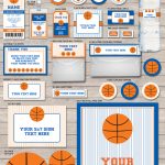 Blue Orange Basketball Printables, Invitations & Decorations – Basketball Invites Free Printable