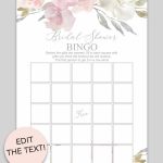 Blush Floral Printable Bridal Shower Bingo | Free Wedding Printables   Free Printable Bridal Shower Bingo
