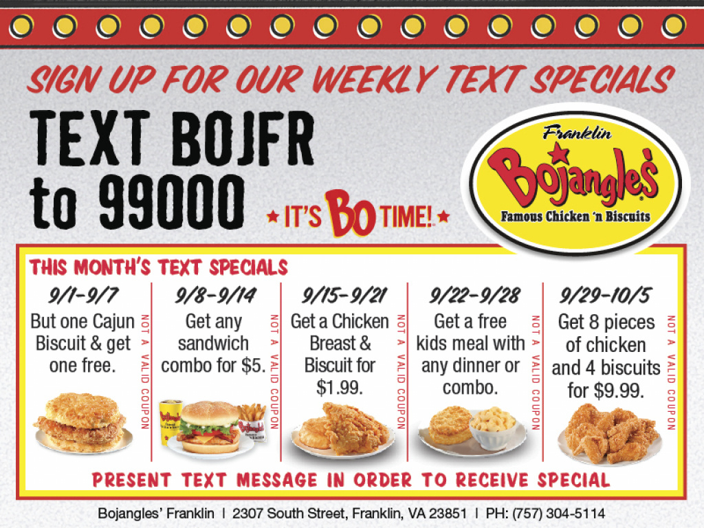 Bojangles Printable Coupons / Brand Sale Pertaining To Free - Free Printable Coupons For Bojangles