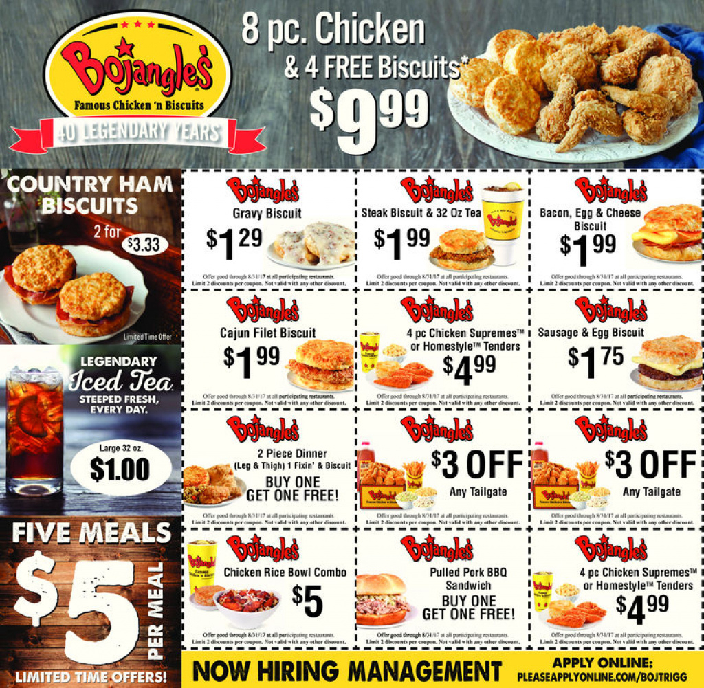 Bojangles Printable Coupons / Brand Sale With Regard To Free - Free Printable Coupons For Bojangles