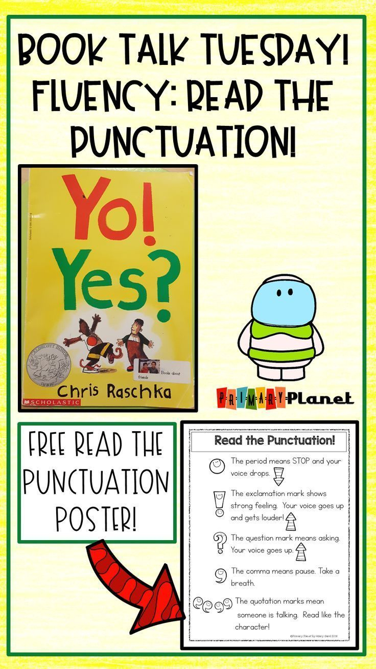Book Talk Tuesday: Yo! Yes? Perfect For Teaching Fluency! | Esol - Punctuation Posters Printable Free