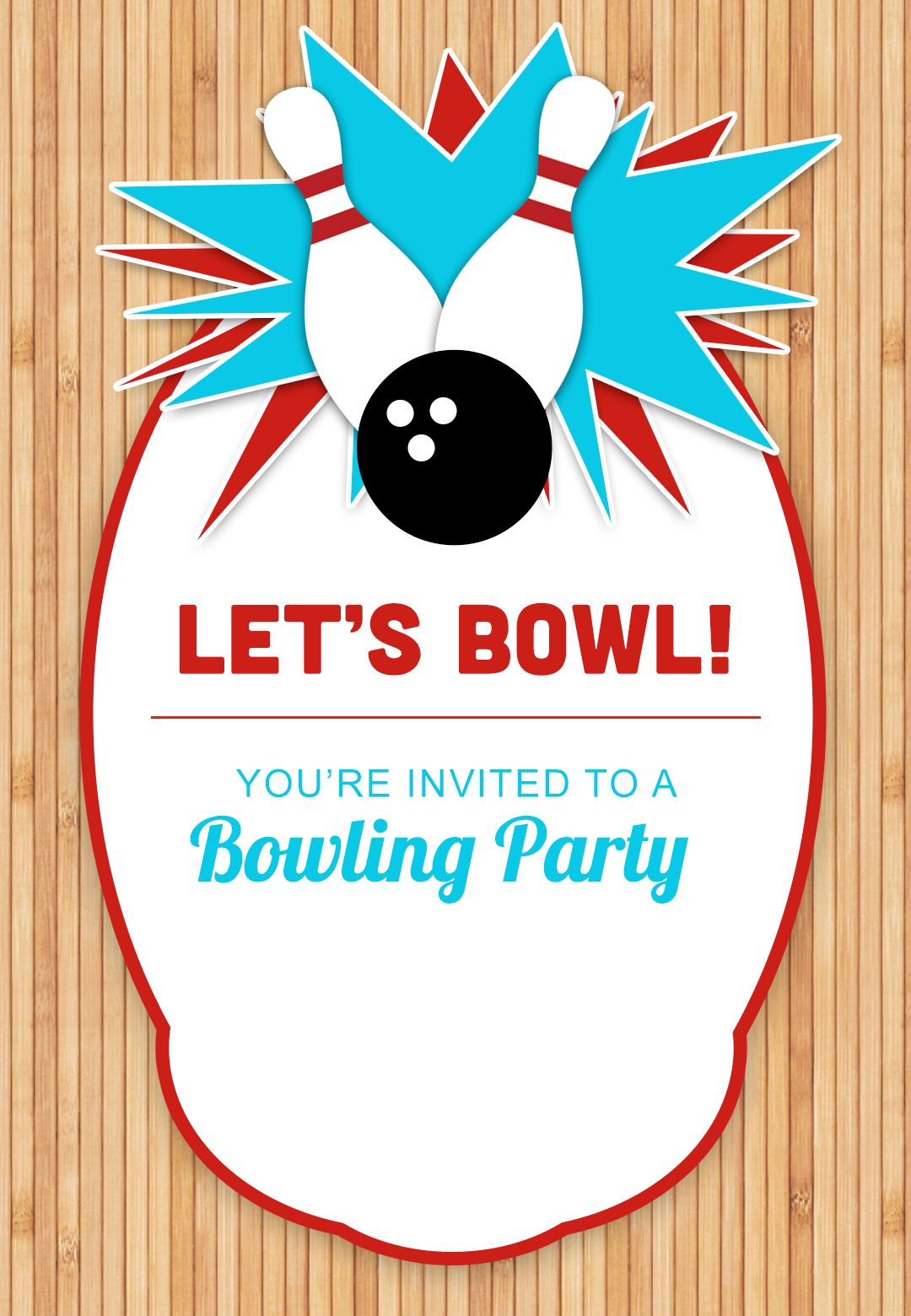 Bowling Party - Free Printable Birthday Invitation Template - Free Printable Birthday Party Invitations With Photo